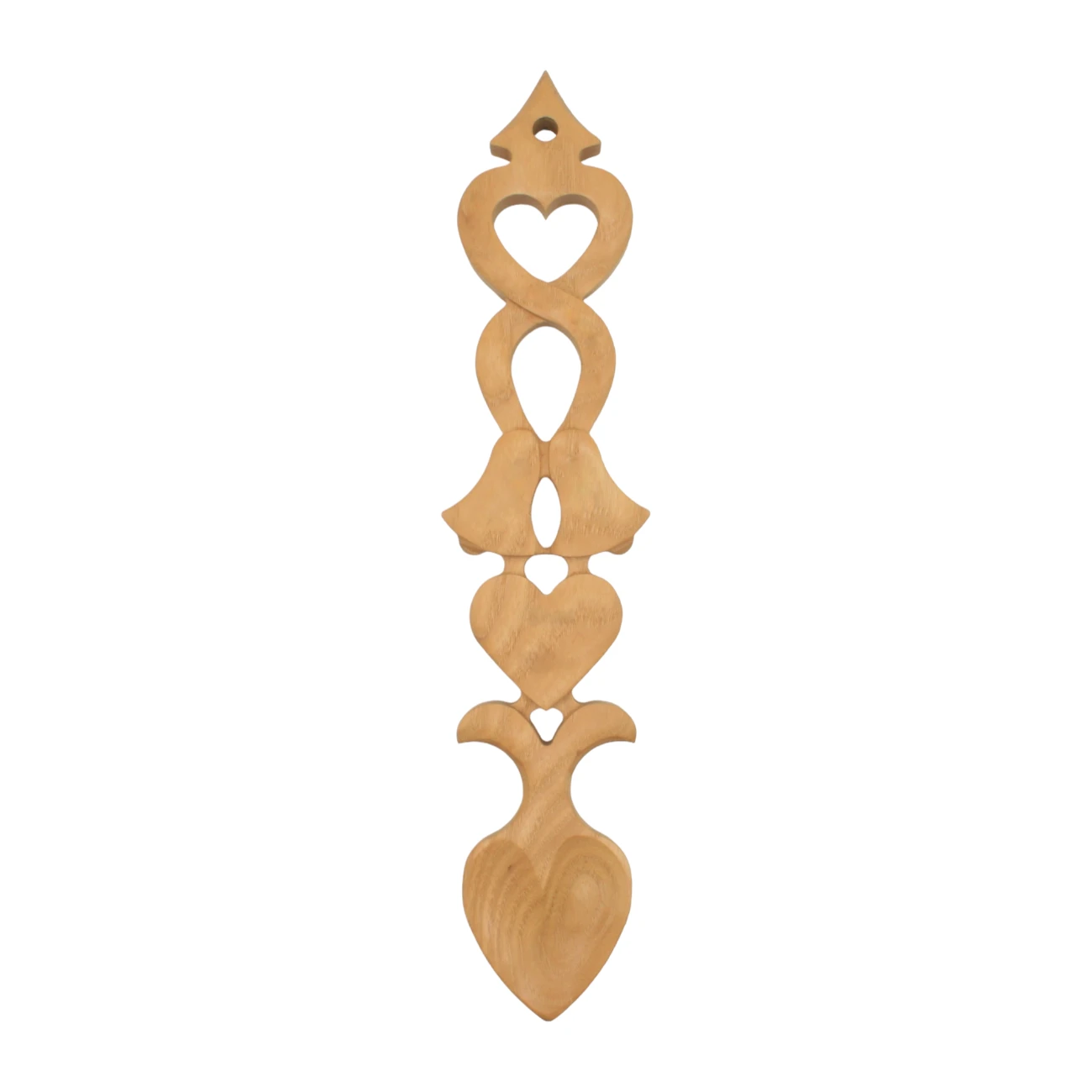 An image of a lovespoon titled Hearts & Bells