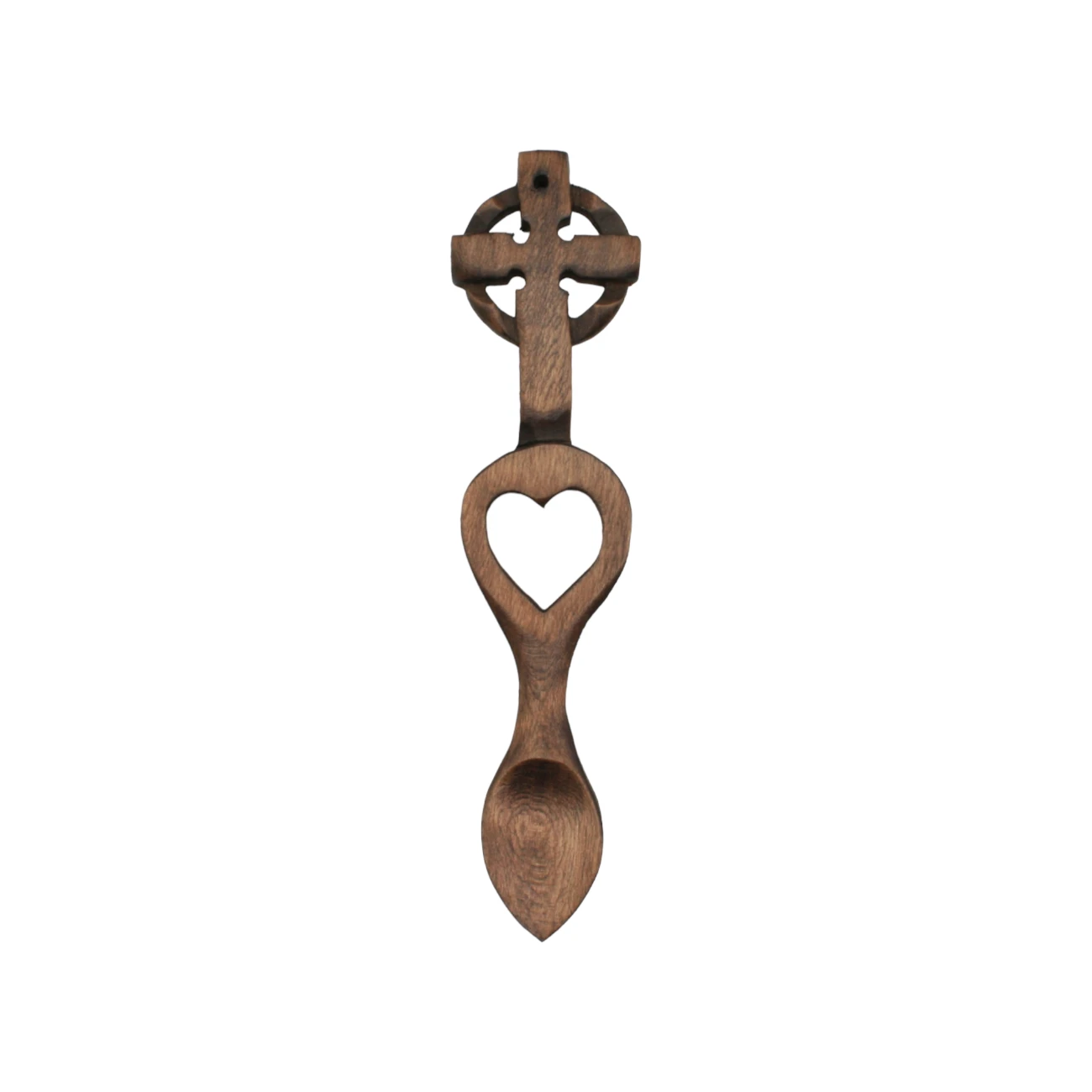 An image of a lovespoon titled Cross & Cut out Heart
