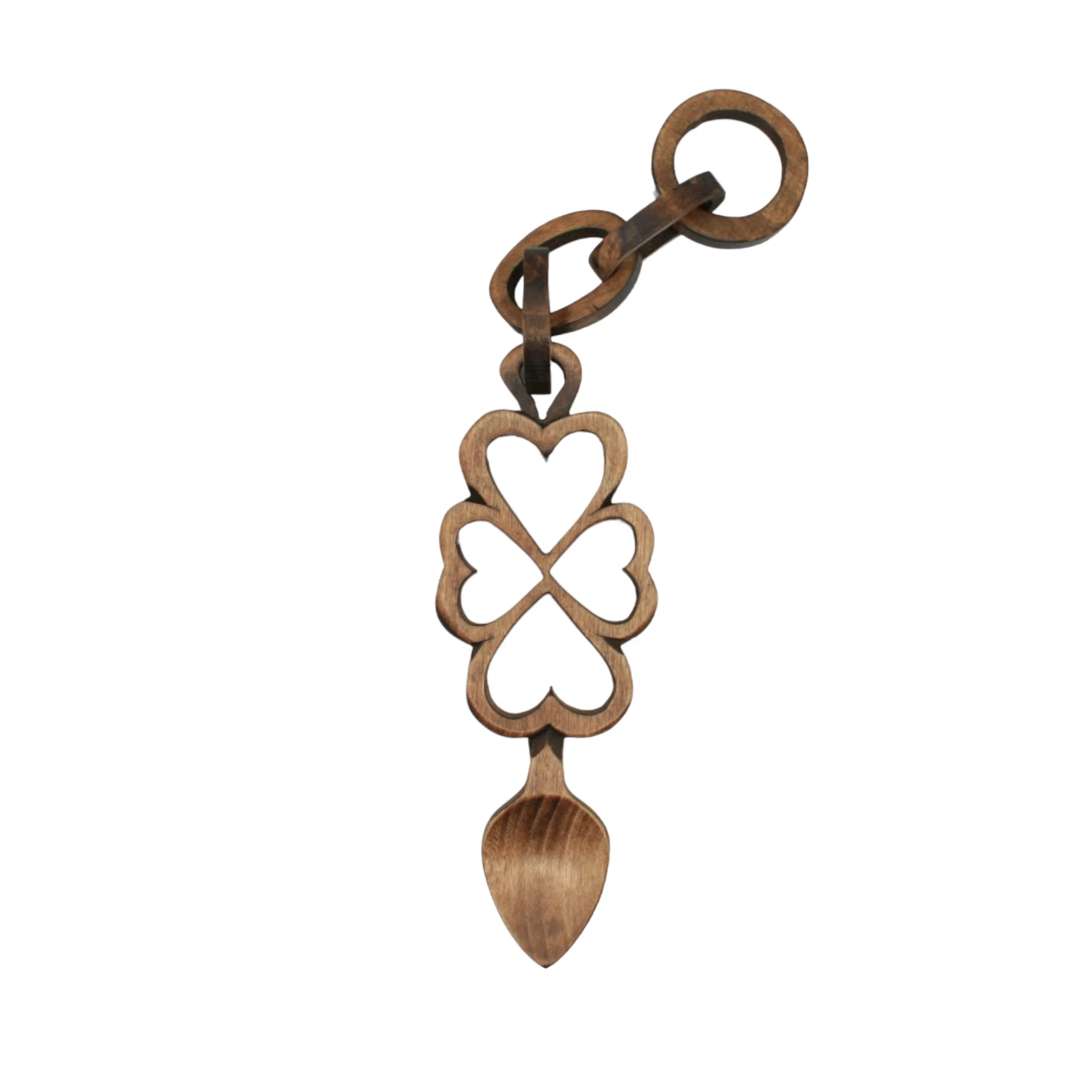 An image of a lovespoon titled 4 Hearts with chain