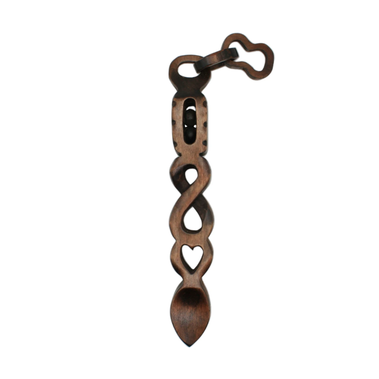 An image of a lovespoon titled Twist & 2 Ball cage (2)
