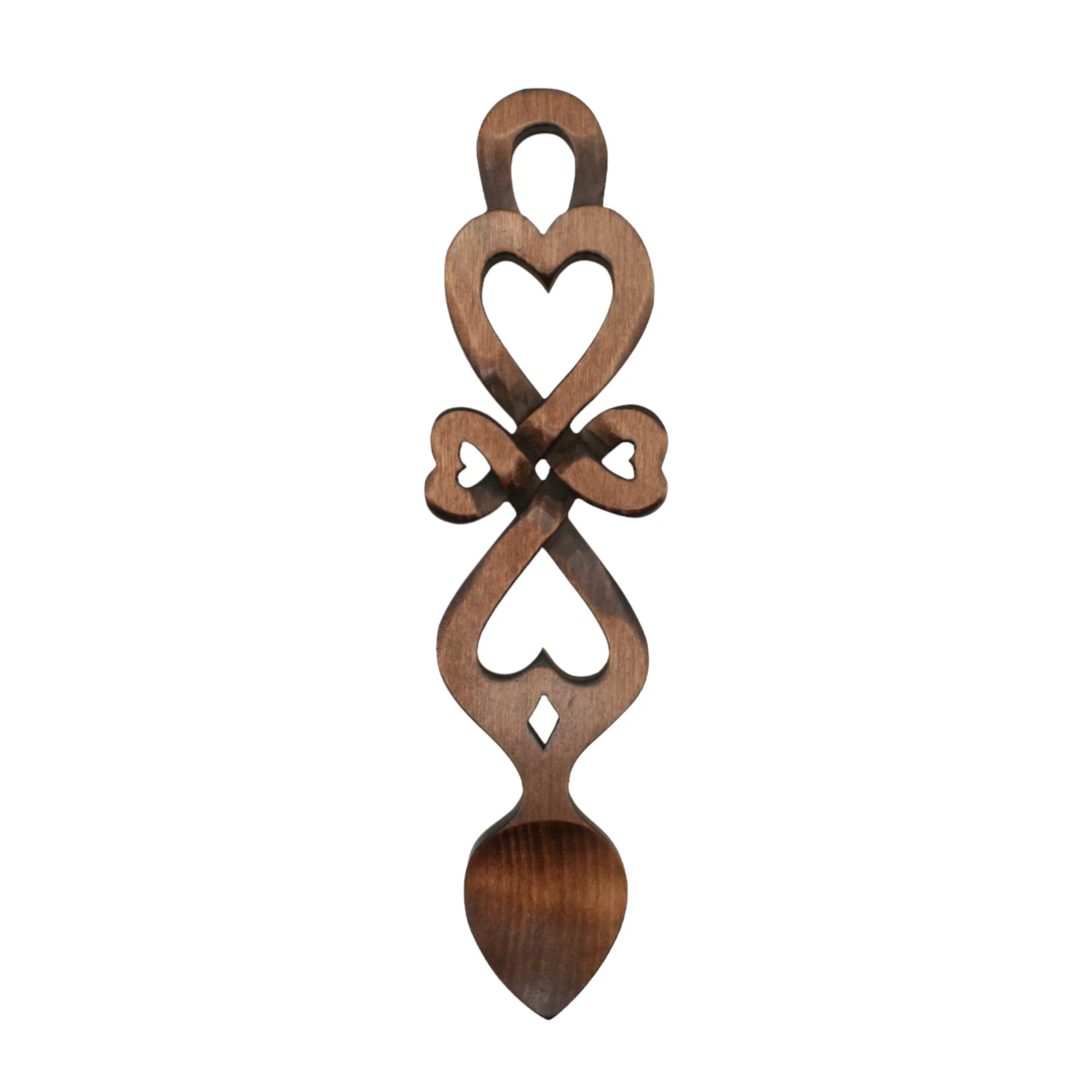 An image of a lovespoon titled Hearts & Diamond