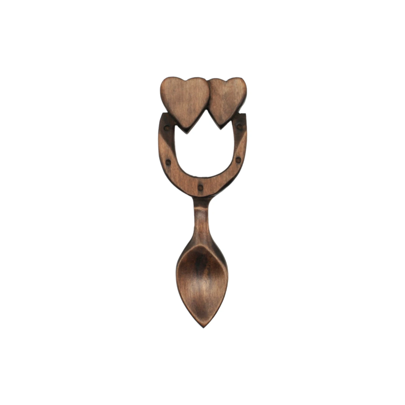 An image of a lovespoon titled Small Hearts & Horseshoe
