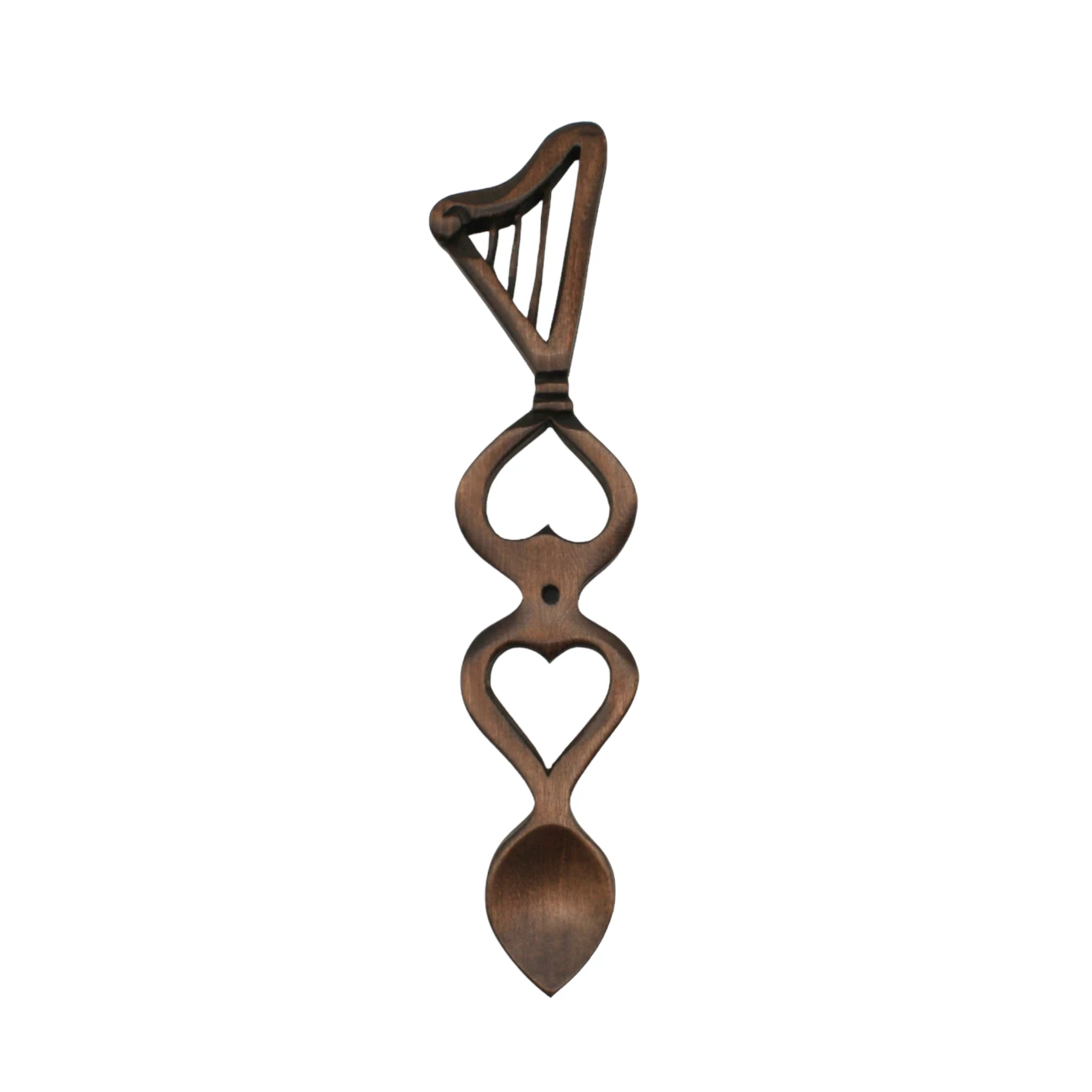 An image of a lovespoon titled Hearts with Harp
