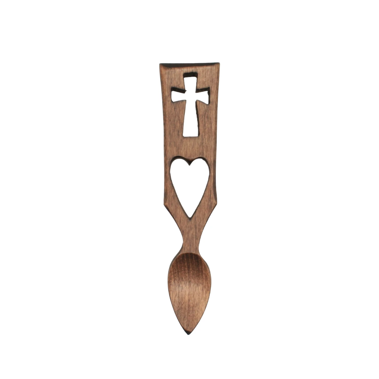An image of a lovespoon titled Heart & Cross Cutout
